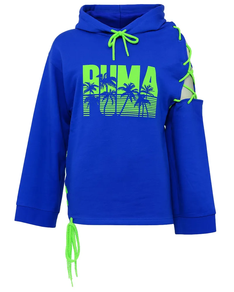 Puma x Rihanna Fenty Schnürkapuzenpullover Damen Blau Blau