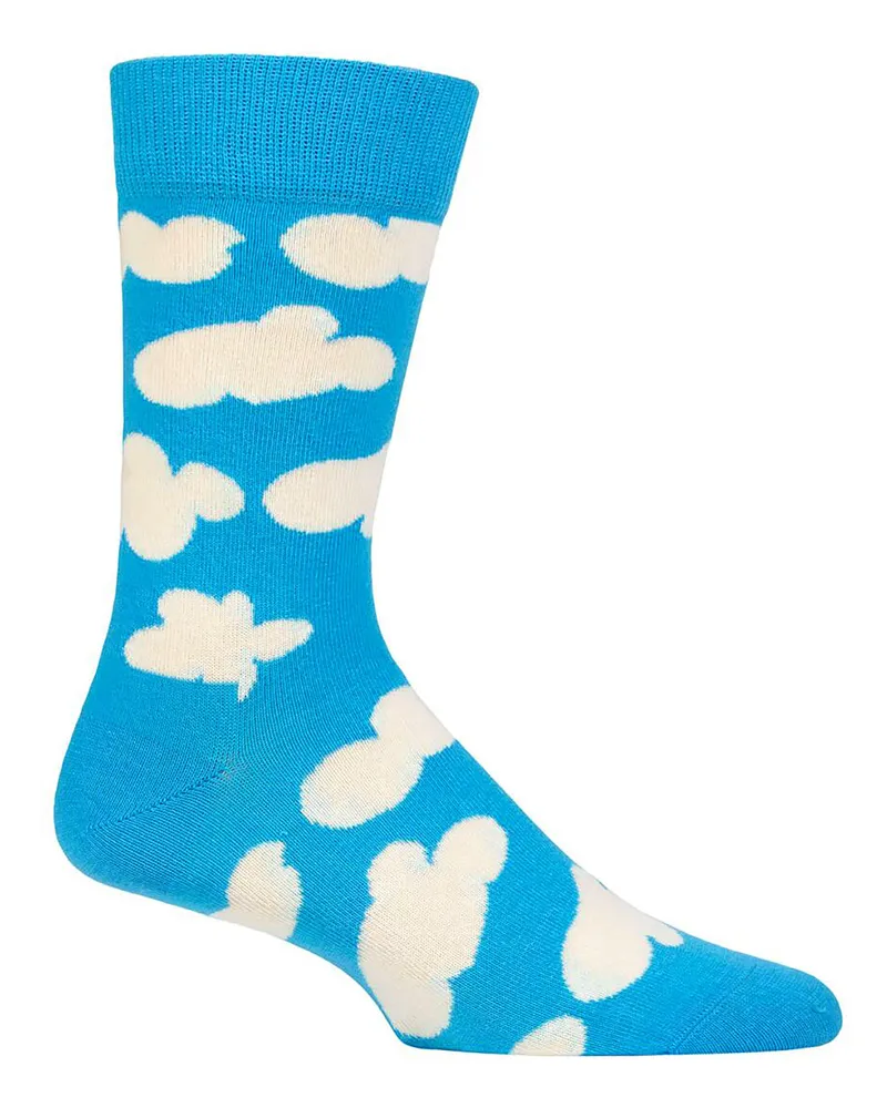Happy Socks Glückliche Socken - Neuheit Cloud Design Socken | Großes Geschenk - Cloudy Blau