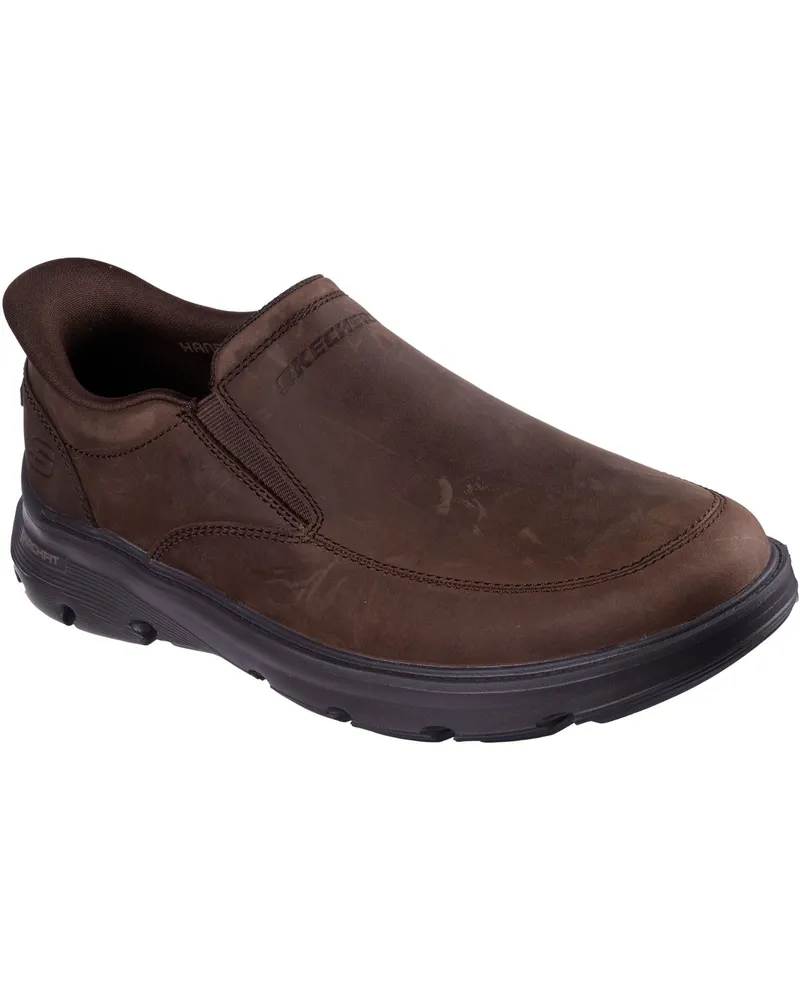 Skechers Arch Fit Garza Umar Leder Herren Mokassins aus Kakao Braun