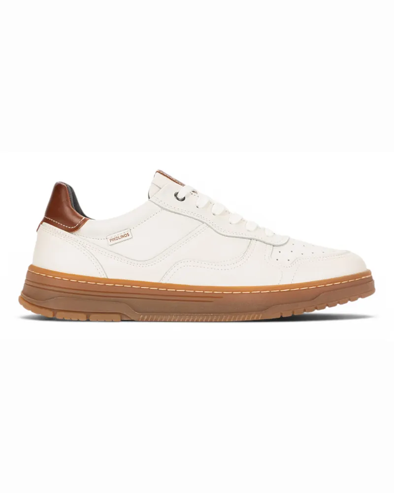 Pikolinos Herren Weiße Ledersneaker Sneakers Schnürschuhe – Salinas Weiß