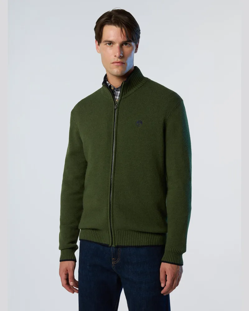 North Sails Pullover Kaschmirmischung mit Reißverschluss Grün