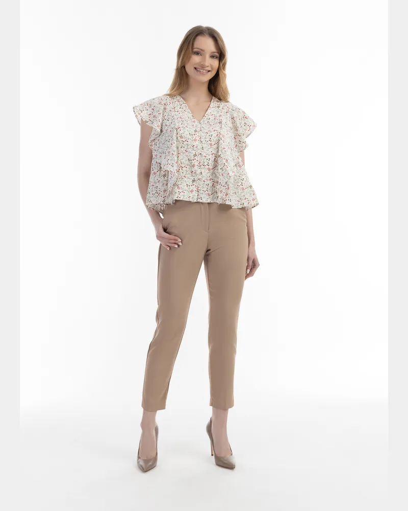 Usha Blouse à manches courtes Wollweiß
