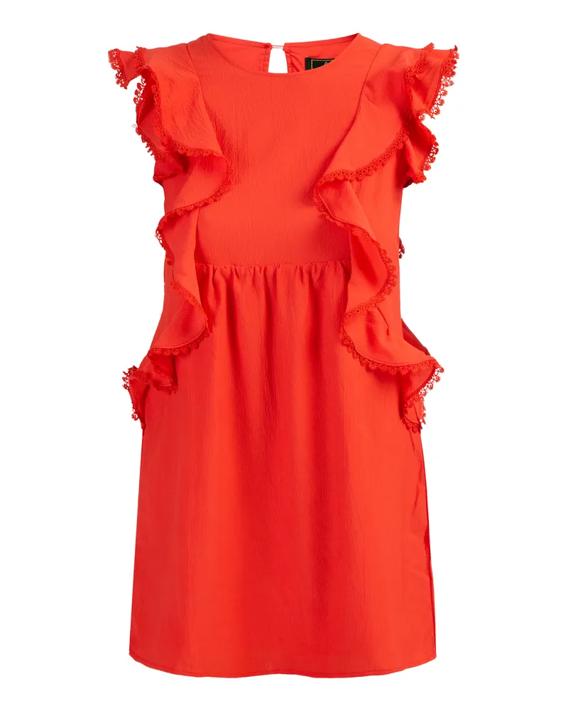 FAINA Minikleid mit Rüschen, regular fit - Rot Rot