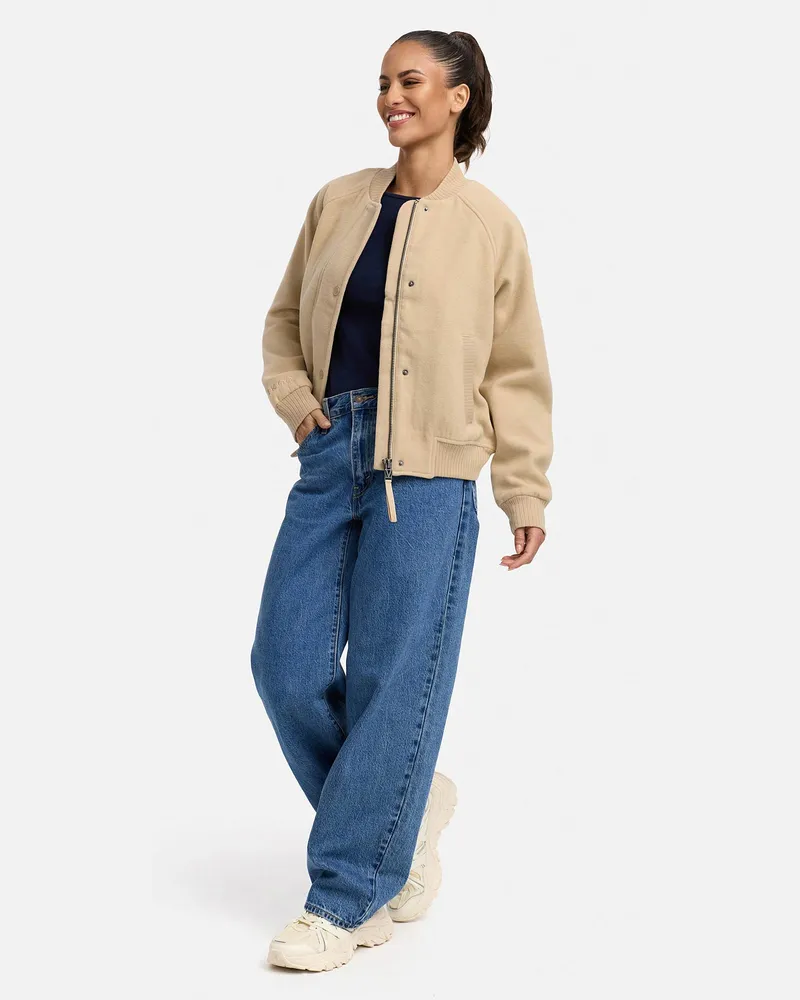 Marikoo Damen Übergangsjacke Zunaa im Bomber-/Collegejacken-Stil Beige