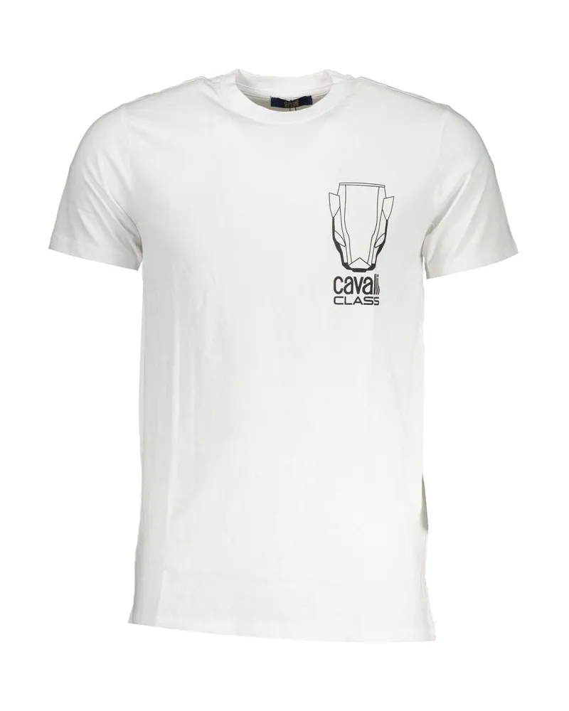 Roberto Cavalli Bianco Baumwoll Herren T-Shirt Weiß