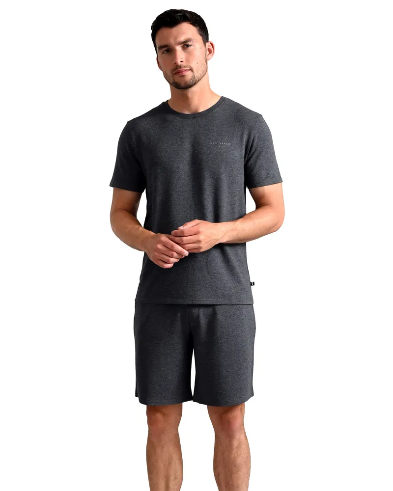 Ted Baker Pyjama Shorts | Herren Freizeit-Loungewear Pyjamahosen mit Taschen - Anthrazit Anthrazit