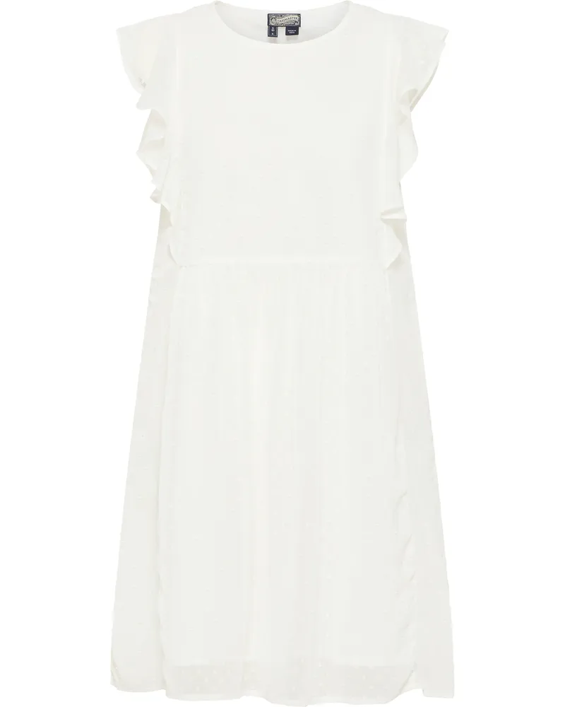 DreiMaster Midikleid mit Rüschen Damen WOLLWEISS Wollweiß