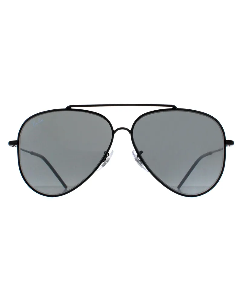 Ray Ban Aviator Unisex Schwarz Silber Spiegel RB0101S Aviator zurück Schwarz
