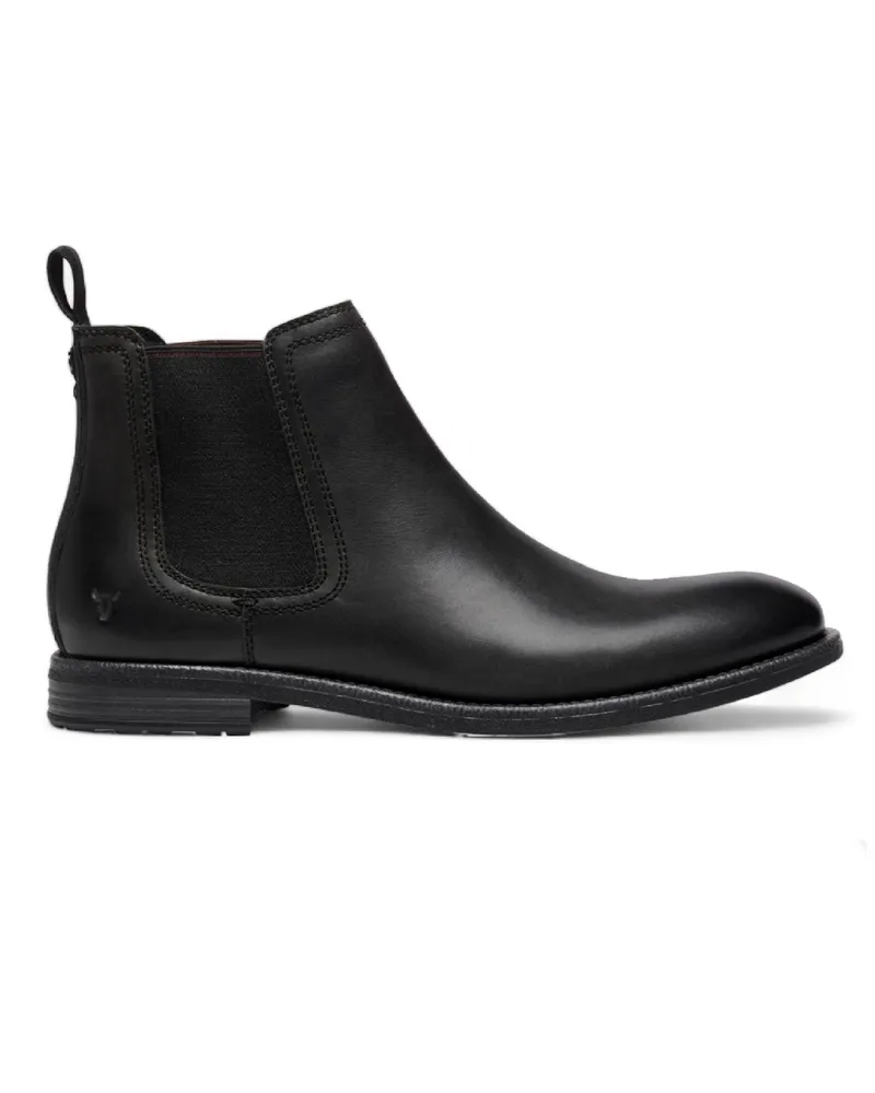 WINDSOR SMITH Windsorsmith Chelsea-Stiefeletten aus schwarzem Leder – Sergio Schwarz