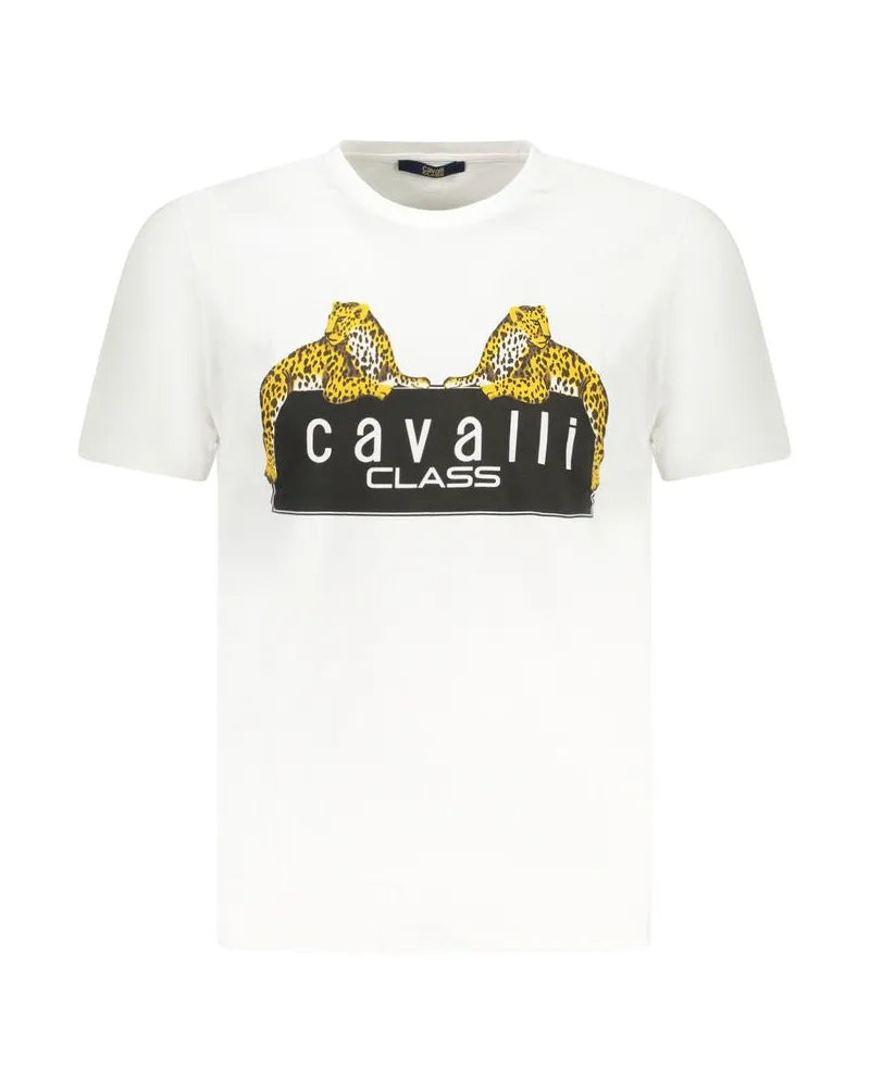 Roberto Cavalli Weißes Baumwoll-Herren-T-Shirt Weiß