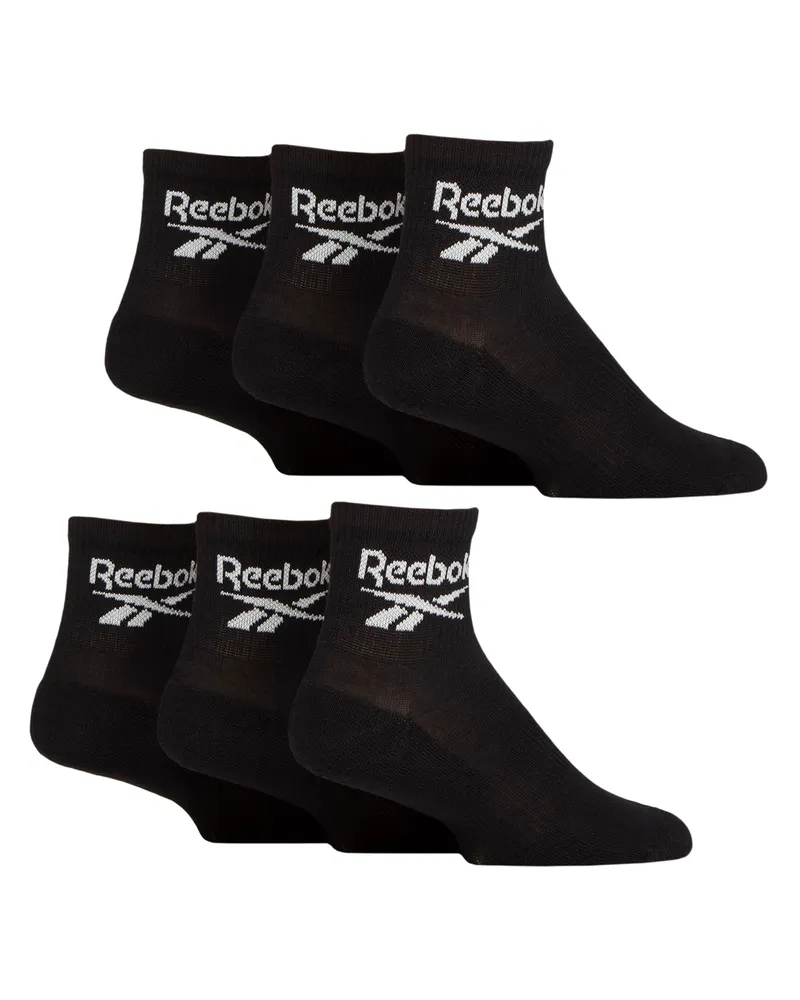 Reebok Unisex Atmungsaktive Knöchelsocken mit niedrigem Schnitt Schwarz