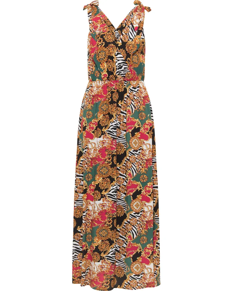 FAINA Maxikleid mit Allover-Print Damen Rot Mehrfarbig Mehrfarbig