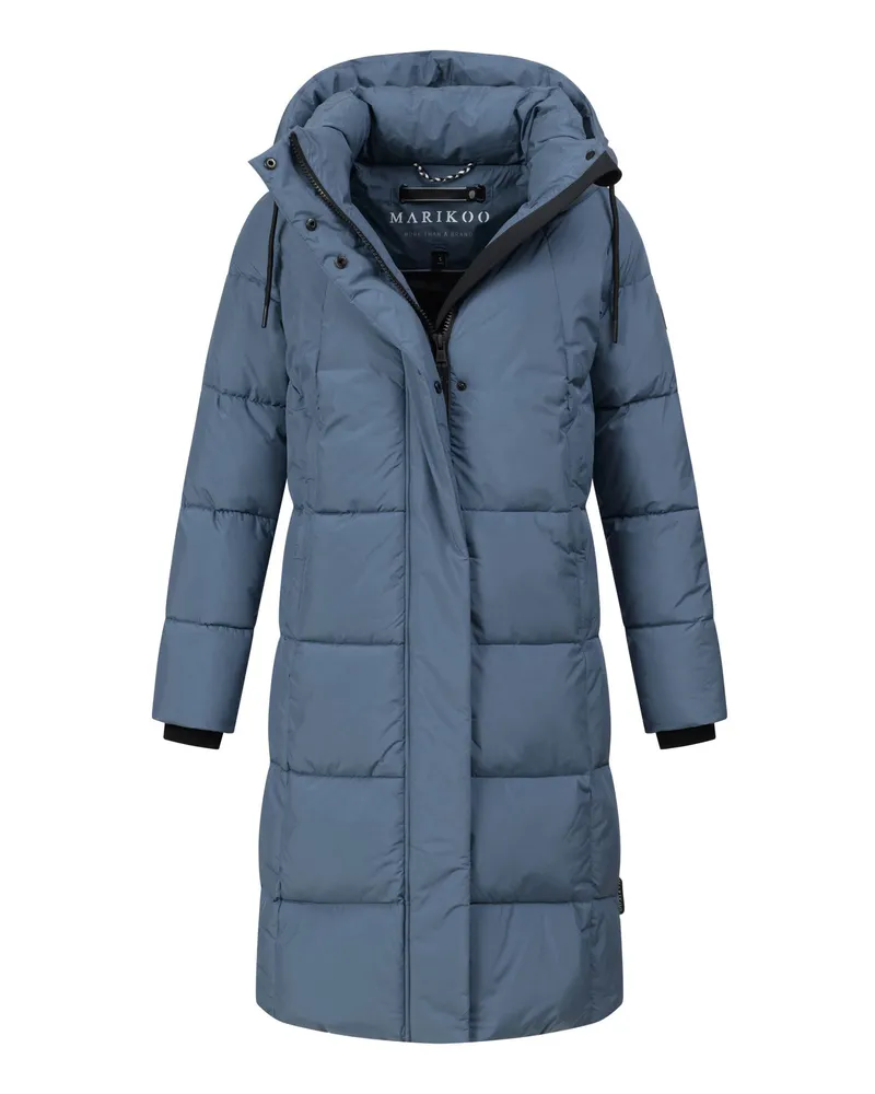 Marikoo Damen Winter Steppmantel Tabiaa XVI mit Kapuze & Fleece Blau