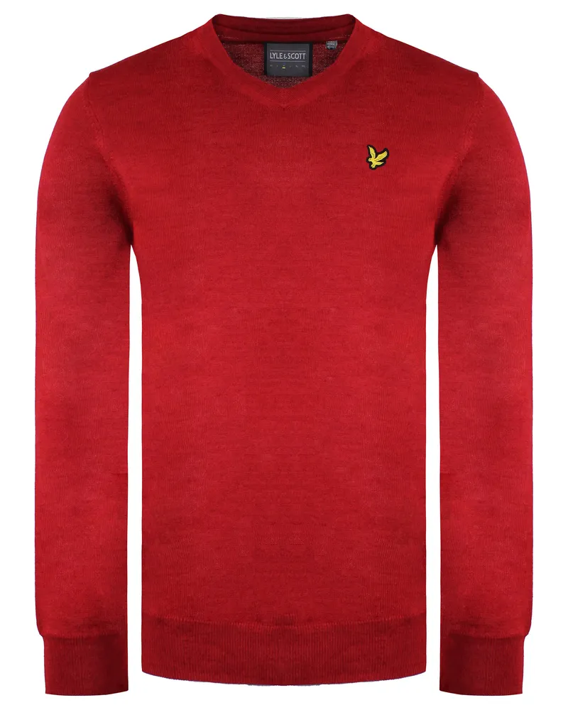 Lyle & Scott Golfmenens Red Pullover Rot