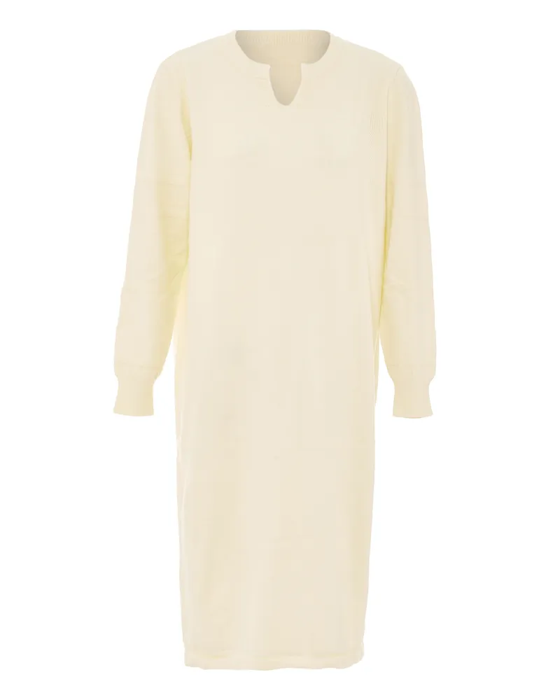 RISA Strickkleid Damen Wollweiß Wollweiß