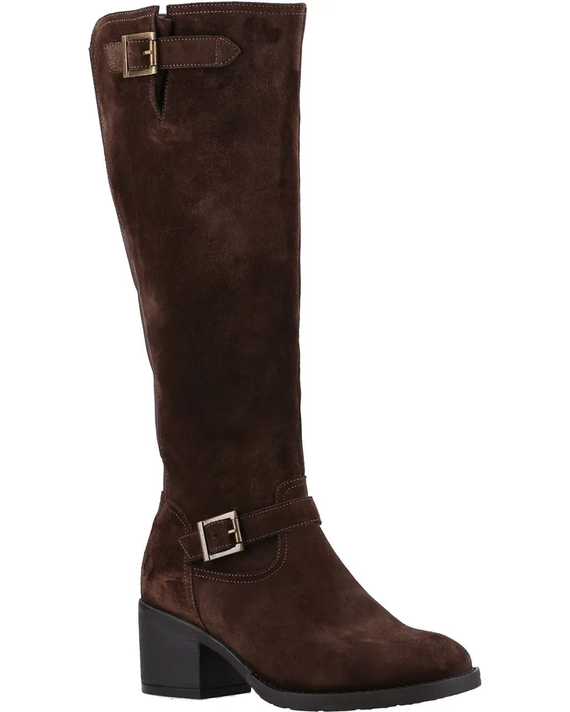 Hush Puppies Heidi Leder Damen Braun Wildleder Stiefel Braun