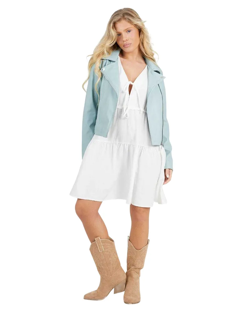 Brave Soul Bikerjacke für Damen, Kunststoff (Salbeigrün Grün