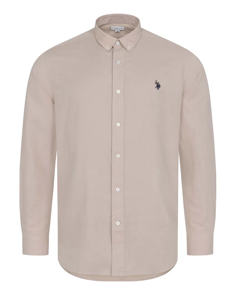 U.S. Polo Assn.  Herren Leinenhemd aus Leinen-Baumwollmix Beige