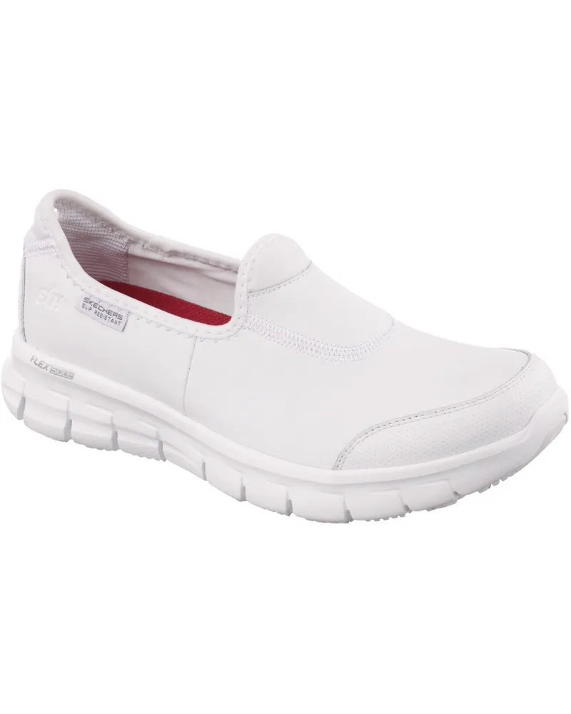 Skechers Damen Sure Track Rutschsichere Slip-On Arbeitssicherheitsschuhe Weiß