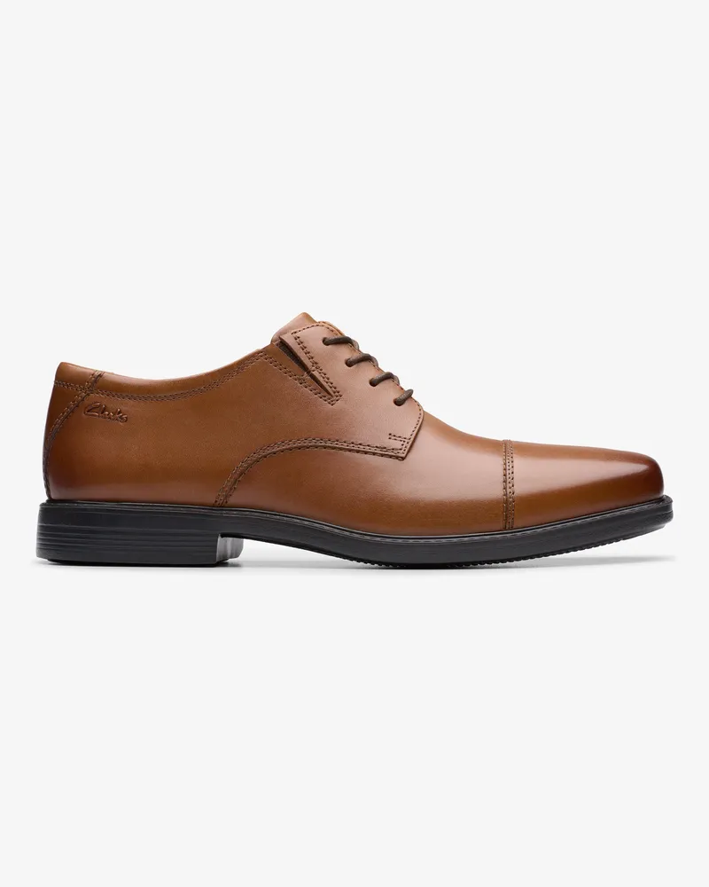 Clarks Cosgrove Cap Dunkelbraune Leder-Schuhe Braun