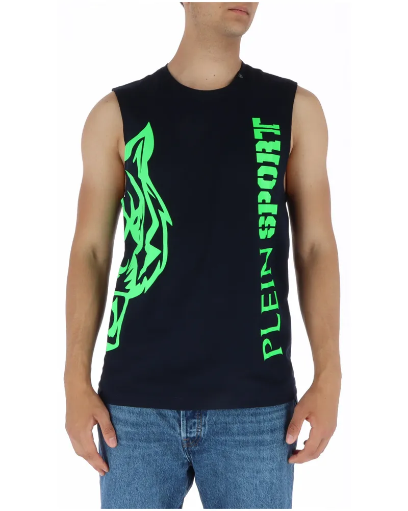 Philipp Plein Tigerkopf Muskel-Tanktop - Marineblau Marineblau