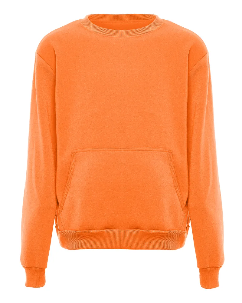 My Mo Rundhalspullover Herren orange Orange
