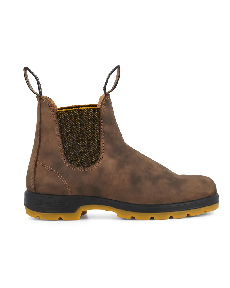 BLUNDSTONE 1944 Rustikaler Chelsea-Stiefel in Braun/Senf Braun