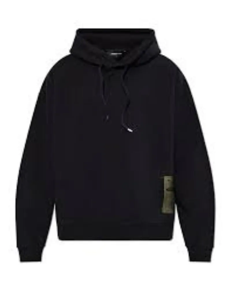 Dsquared2 Patch Design Schwarzer Hoodie Schwarz