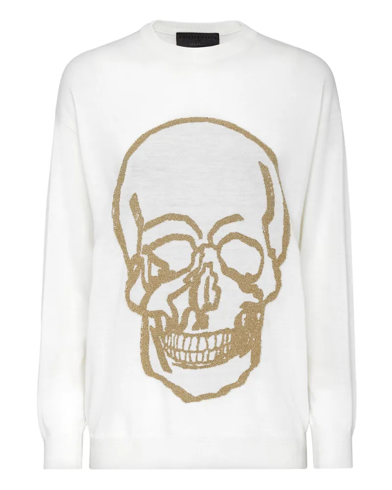 Philipp Plein Rundhalspullover Weiß