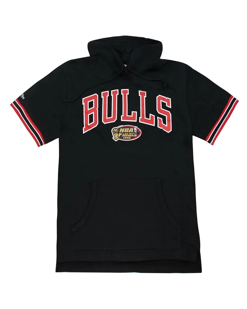 Mitchell & Ness Chicago Bulls Französisch Terry Herren Hoodie T-Shirt Schwarz