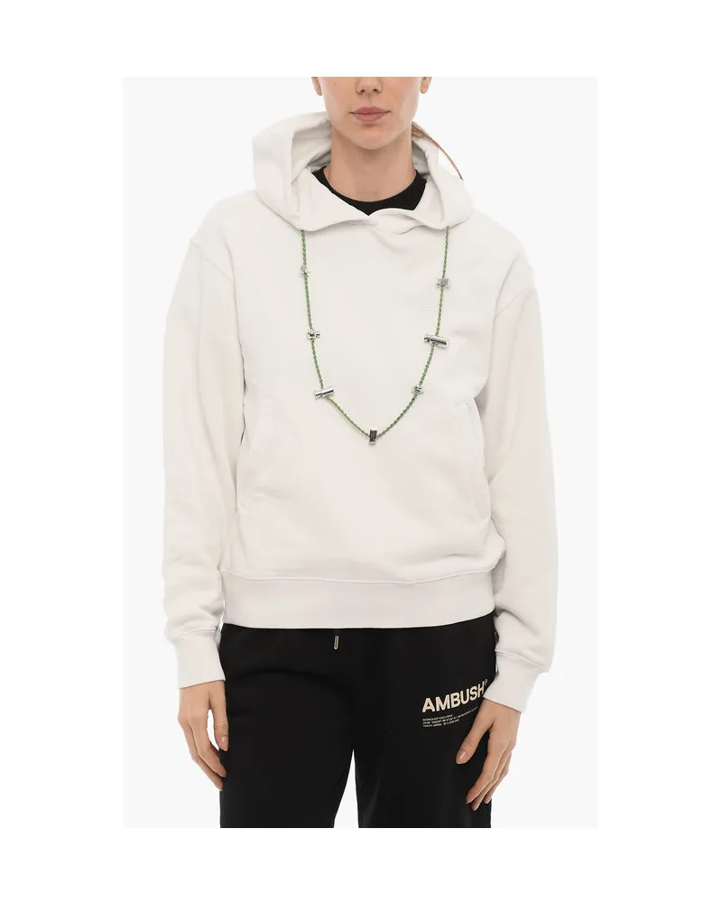 AMBUSH Einfarbiger STOPPERS Hoodie mit abnehmbarer Kette in Weiß Weiß