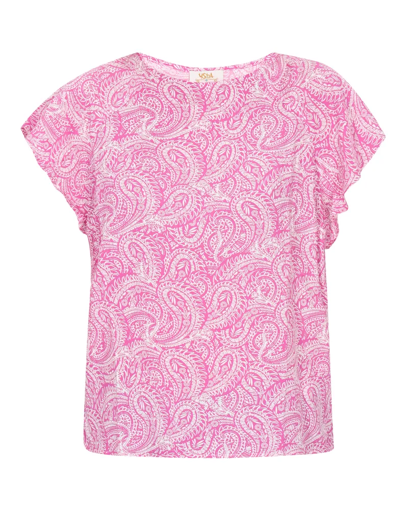 Usha Bluse Frauen rosa weiß Rosa