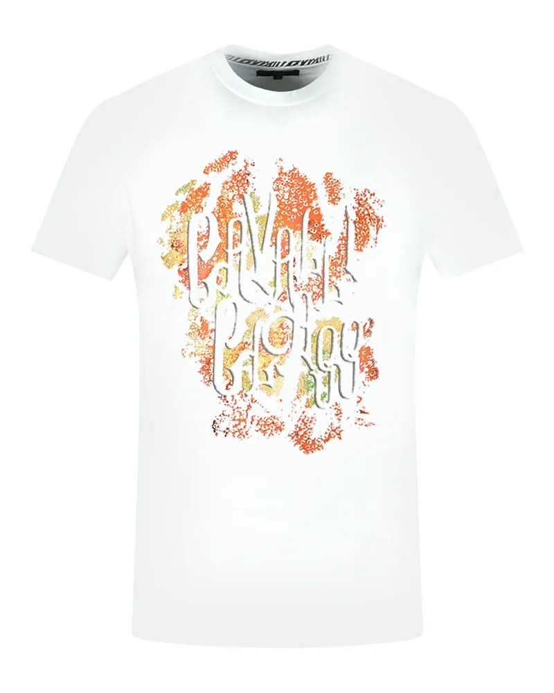 Roberto Cavalli Bold Logo Weißes T-Shirt Weiß