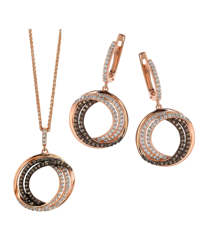 Orphelia Alina' Damen-Set aus 925er Sterlingsilber: Kettenanhänger + Ohrringe - Rosé SET-7055 Rosé