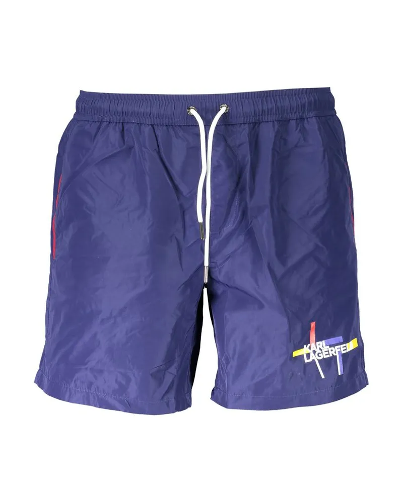 Karl Lagerfeld Blu Polyester Herren-Schwimmboxer - Blau Blau