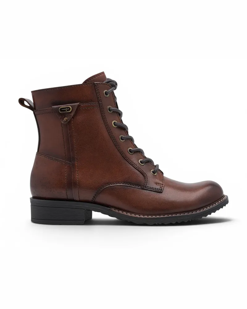 Tamaris Damen braune Leder-Schnürstiefel – 25224-47 Braun