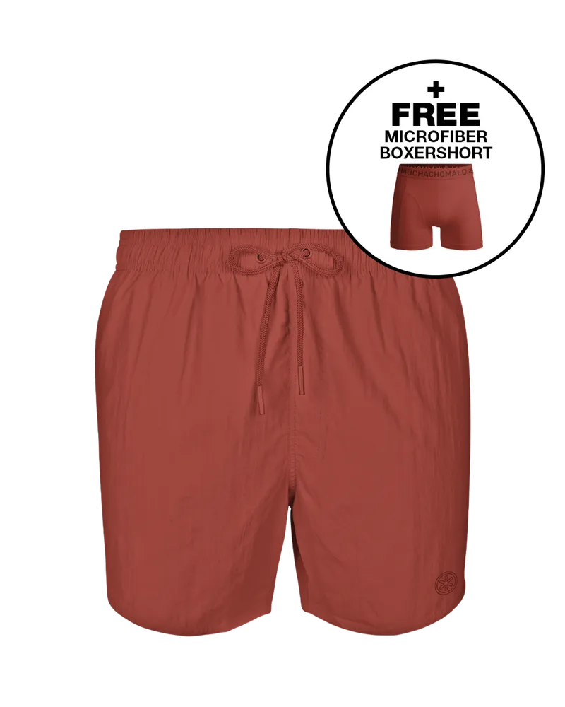 Muchachomalo Badehose – mit Boxerschnitt – Herren Rot