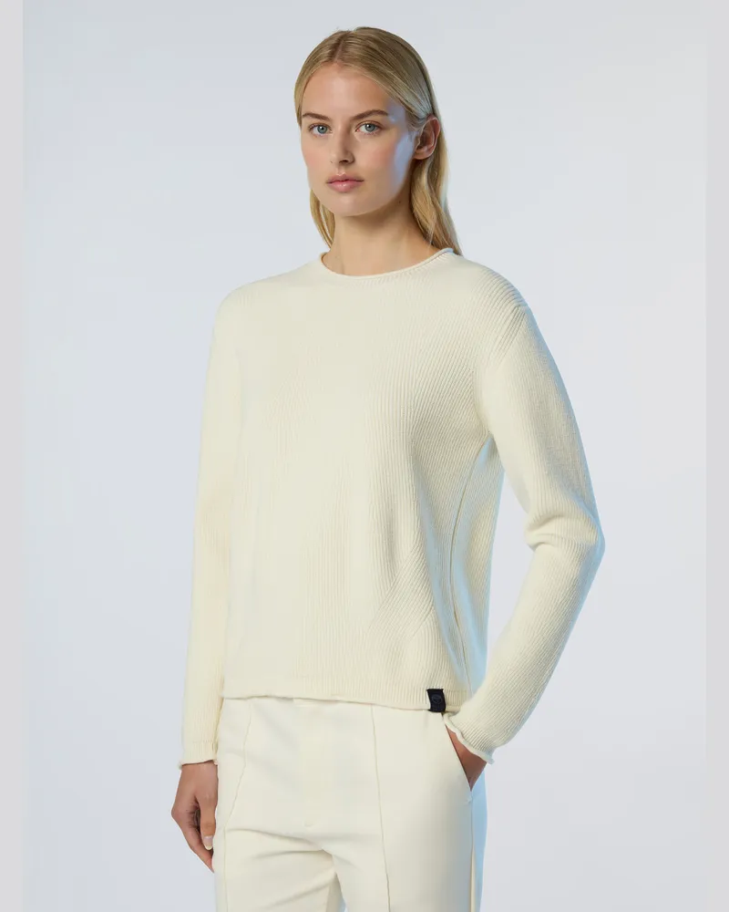 North Sails Gerippter Pullover mit Rundhalsausschnitt - Elfenbein Elfenbein