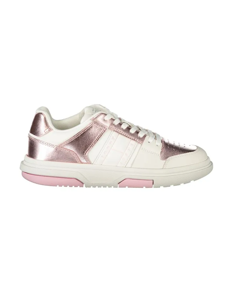 Tommy Hilfiger Metallische Lowtop Sneakers Roségold-Stil Weiß