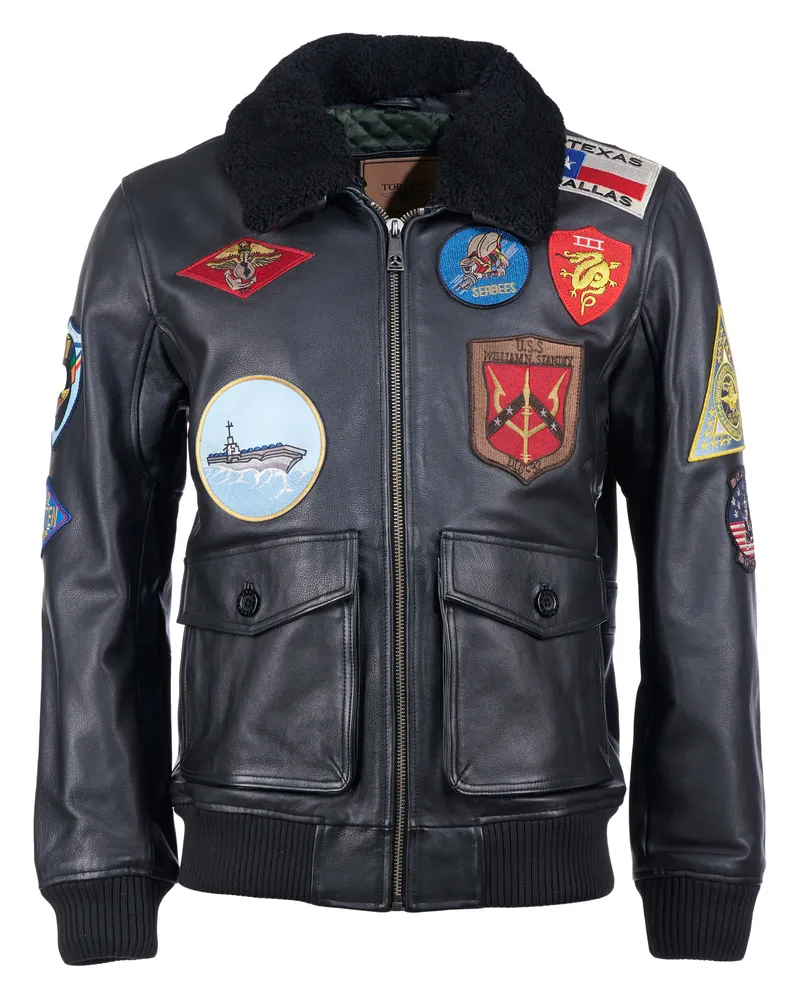 Top Gun Lederjacke TG20201007 Schwarz