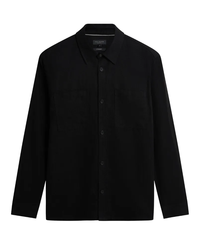 Ted Baker Shaww Delave Leinen-overshirt, Schwarz Schwarz
