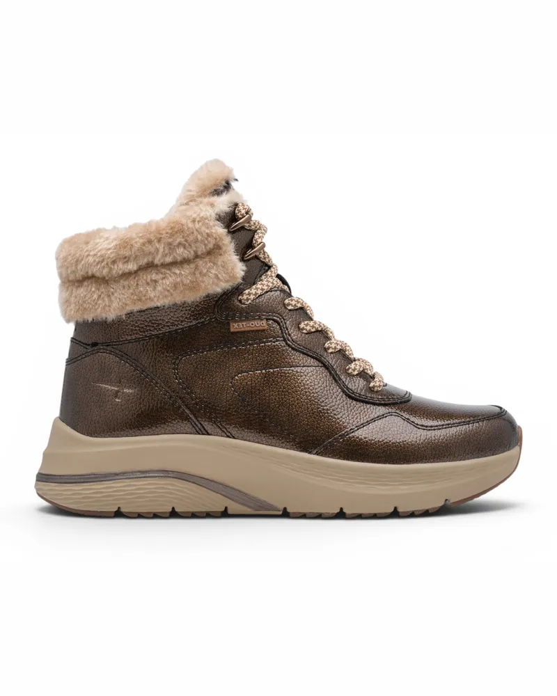 Tamaris Damenbraune warme Winter-Wasserdichte Schnürstiefel – 26278-45 Dunkelbraun
