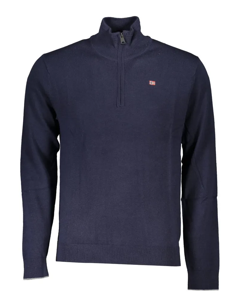 Napapijri Halbzipper Strickpullover Dunkelblau