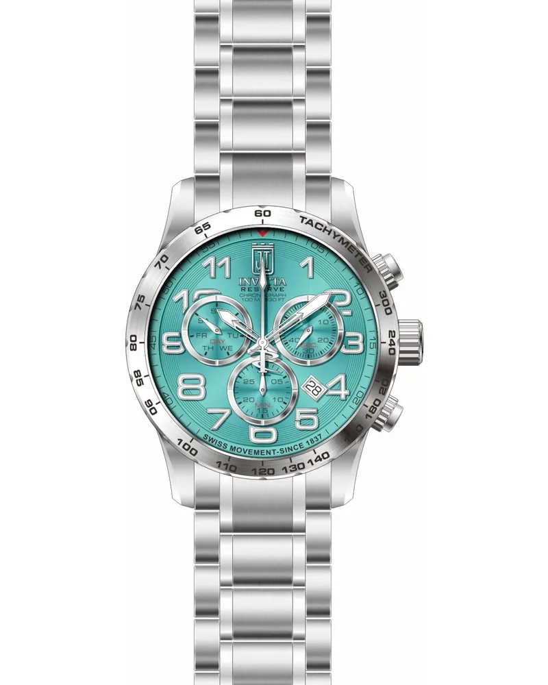 Invicta Jason Taylor 51260 Herrenuhr - Quarzwerk - Edelstahl mit blauem Zifferblatt - 48 mm Silber