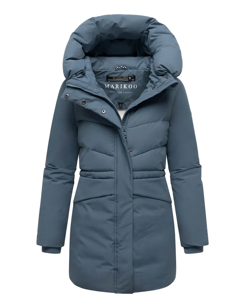 Marikoo Damen Winterjacke Delilah mit Fleecefutter & Taillenregulierung Blau