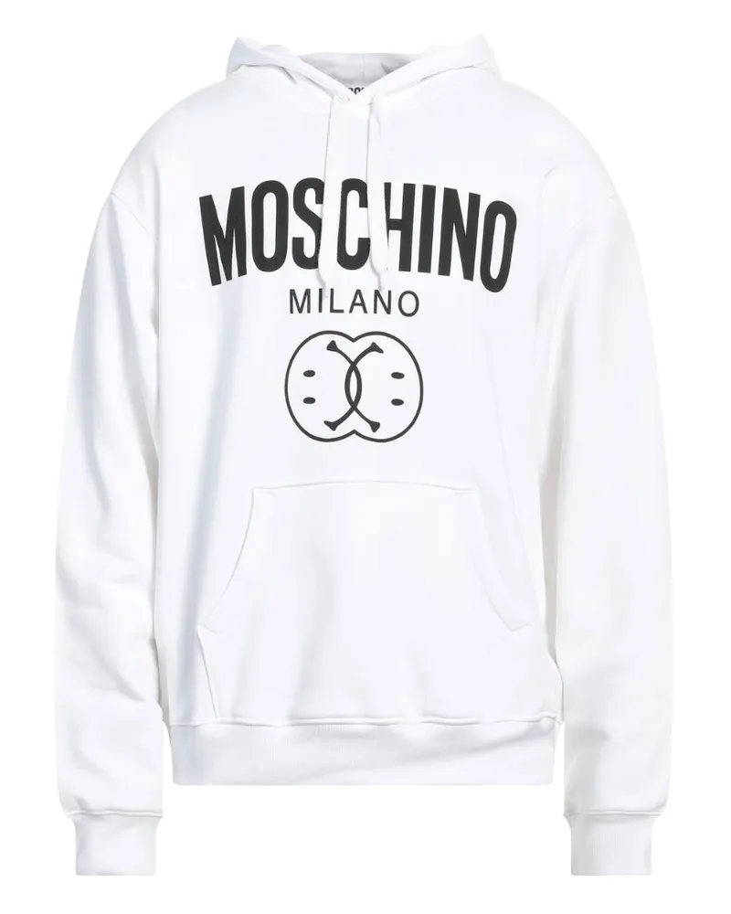 Moschino Milano Hoodie mit Doppel-Smileys - Weiß Weiß