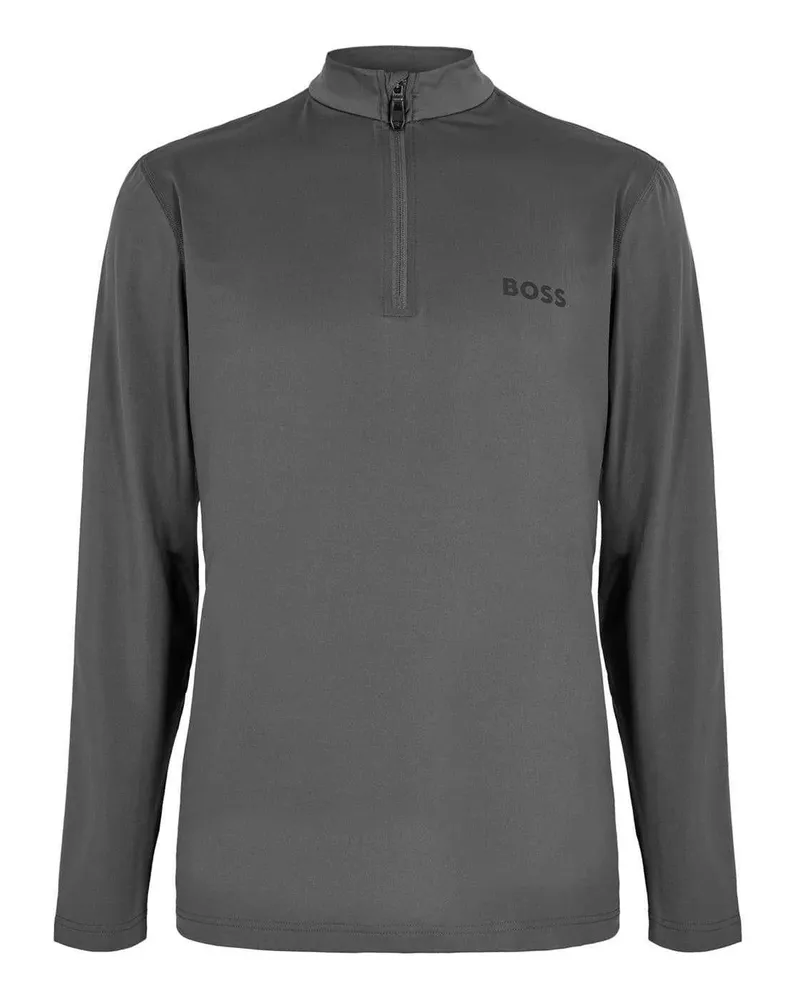 HUGO BOSS Oberteil für Herren, mit kurzem Reißverschluss, Hochleistungsmaterial, Langärmlig (Grau Grau