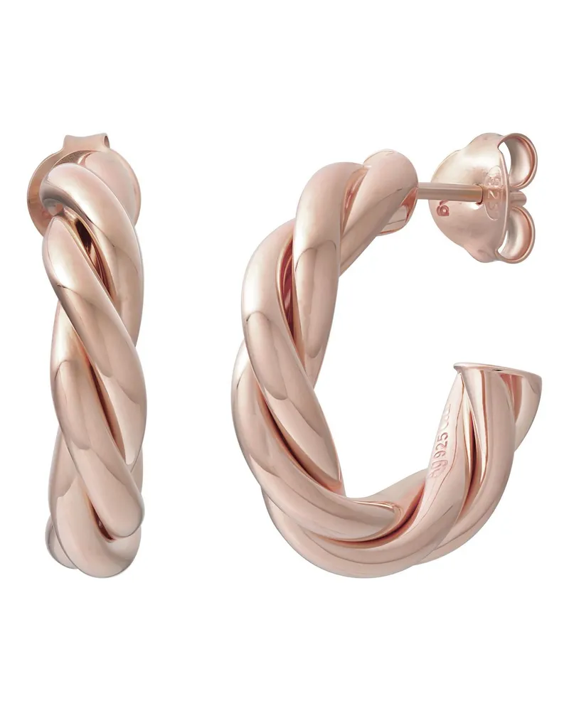 cai Creole 925 Sterling Silber rosé vergoldet twisted medium Roségold