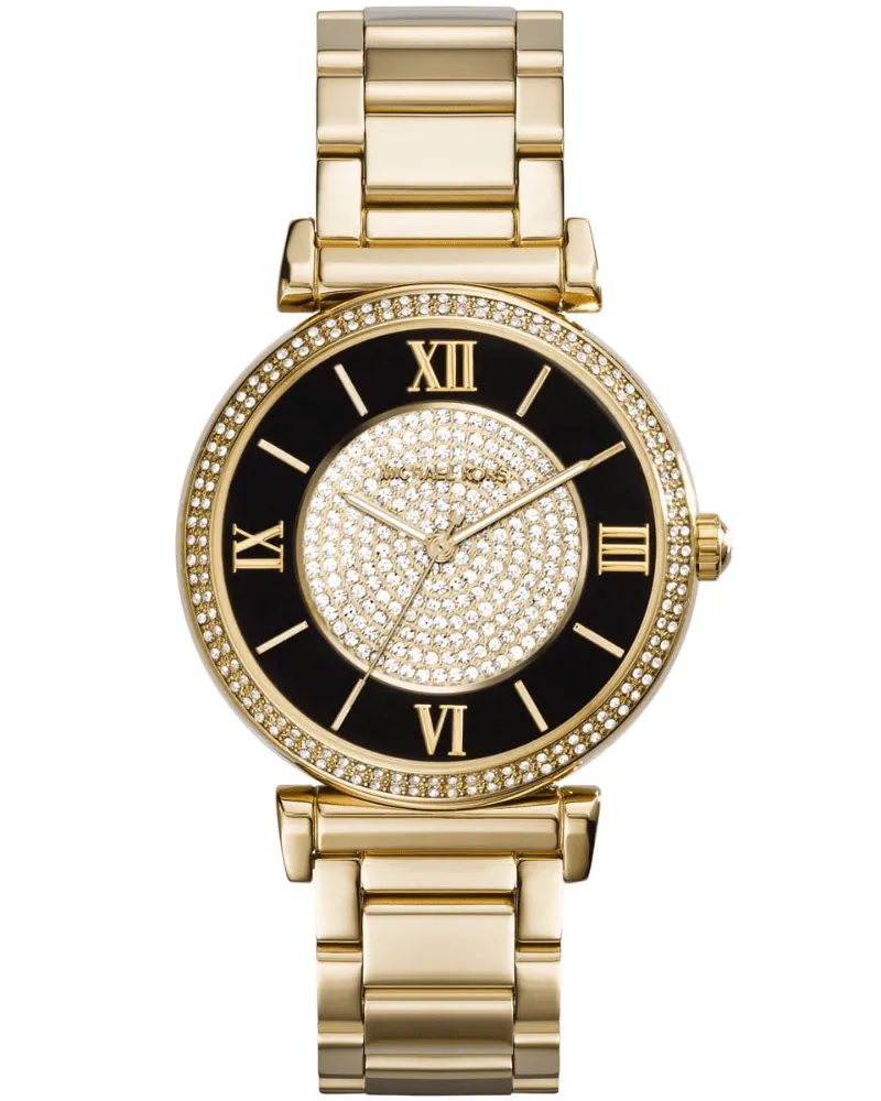 Michael Kors MK3338 Catlin Kristallzifferblatt Damenarmbanduhr Gold Gold