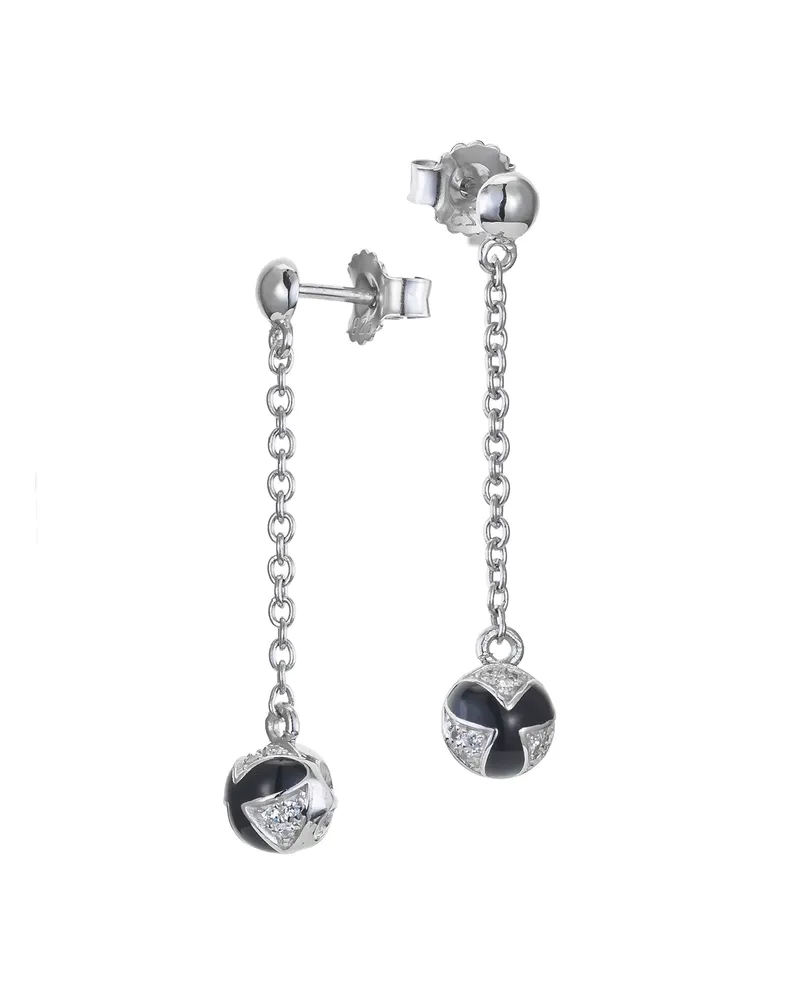 Orphelia Sedona' Tropfenohrringe aus 925er Sterlingsilber für Damen - Silber/Schwarz ZO-7332 Schwarz